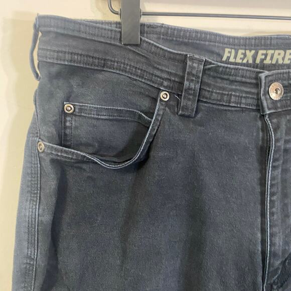 Duluth Trading Black Flex Fire Hose Relaxed Straight Leg Work Pants Sz 36x30 - Picture 3 of 9